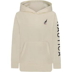 Nautica Boys’ Pullover Fleece Hoodie Sweatshirt(Usa Flag Turtle Dove)