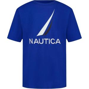 Nautica Boys’ Short Sleeve J-Class Logo Crew Neck T-Shirt, Soft, Comfortable, Relaxed Fit(J-class Cobalt)