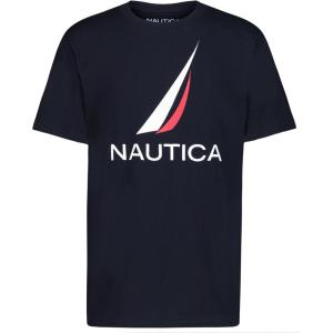 Nautica Boys’ Short Sleeve J-Class Logo Crew Neck T-Shirt, Soft, Comfortable, Relaxed Fit(J-class Sport Navy)