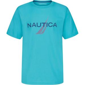 Nautica Boys’ Short Sleeve J-Class Logo Crew Neck T-Shirt, Soft, Comfortable, Relaxed Fit(Layered J-class Curacao)