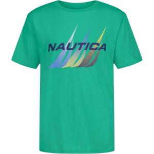 Nautica Boys’ Short Sleeve J-Class Logo Crew Neck T-Shirt, Soft, Comfortable, Relaxed Fit(Triple J-class Gum Drop)