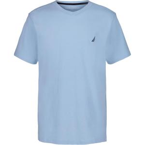 Nautica Boys’ Short Sleeve Solid V-Neck T-Shirt, Soft, Comfortable, Relaxed Fit(Blue Bell)