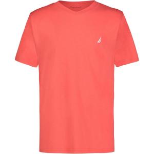Nautica Boys’ Short Sleeve Solid V-Neck T-Shirt, Soft, Comfortable, Relaxed Fit(Cayenne)