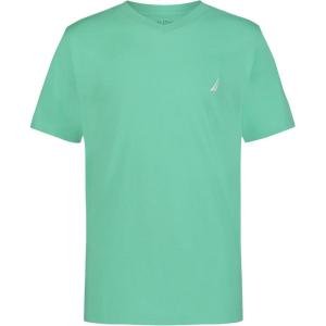 Nautica Boys’ Short Sleeve Solid V-Neck T-Shirt, Soft, Comfortable, Relaxed Fit(Spearmint)