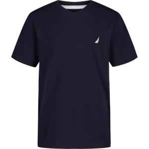 Nautica Boys’ Short Sleeve Solid V-Neck T-Shirt, Soft, Comfortable, Relaxed Fit(Sport Navy)