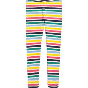 Nautica Girls’ Leggings, Full Length Pull-on Stretch Pants with Elastic Waistband & Logo Detail(Eggnog Multi)