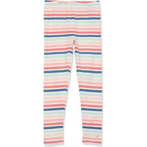 Nautica Girls’ Leggings, Full Length Pull-on Stretch Pants with Elastic Waistband & Logo Detail(Multi Eggnog)