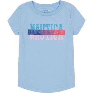 Nautica Girls Short Sleeve Legacy T-Shirt with Flip Sequin Design, Cotton Tee with Tagless Interior(Dutch Canal)