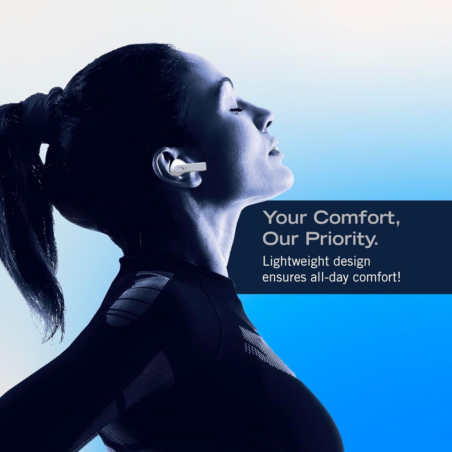 imageNautica Bluetooth Earbuds Wireless Connection 6 Hours Playtime Bluetooth 51 HandsFree Stereo Calls Fast Auto Pair IPX5 Splashproof Lightweight Transparent Design for iOS Android WhiteWhite