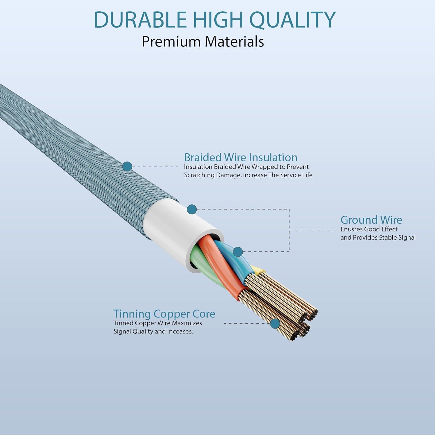 imageNautica C65 Charging Cable USB A to Lightning Cable for UltraFast Charging Durable Braided Design 12W 480 MbpsBlue
