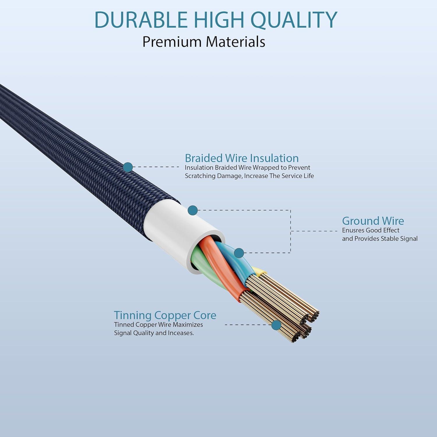 imageNautica C65 Charging Cable USB A to Lightning Cable for UltraFast Charging Durable Braided Design 12W 480 MbpsNavy