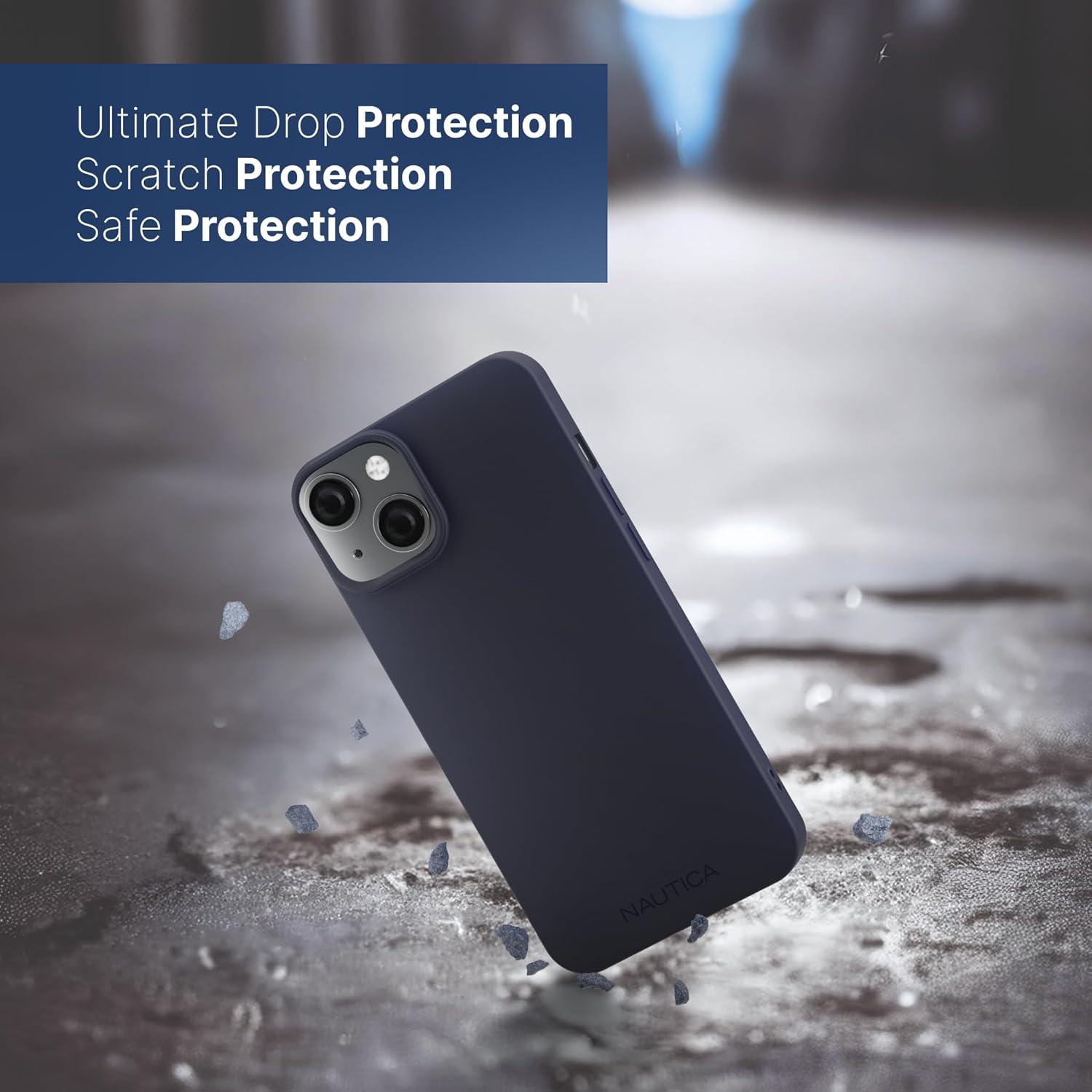imageNautica Matte Phone Case for iPhone 14 Plus Case with UltraLight Slim Design SoftTouch Finish AntiScratch Shockproof Protective FullBody Phone CoverNavy