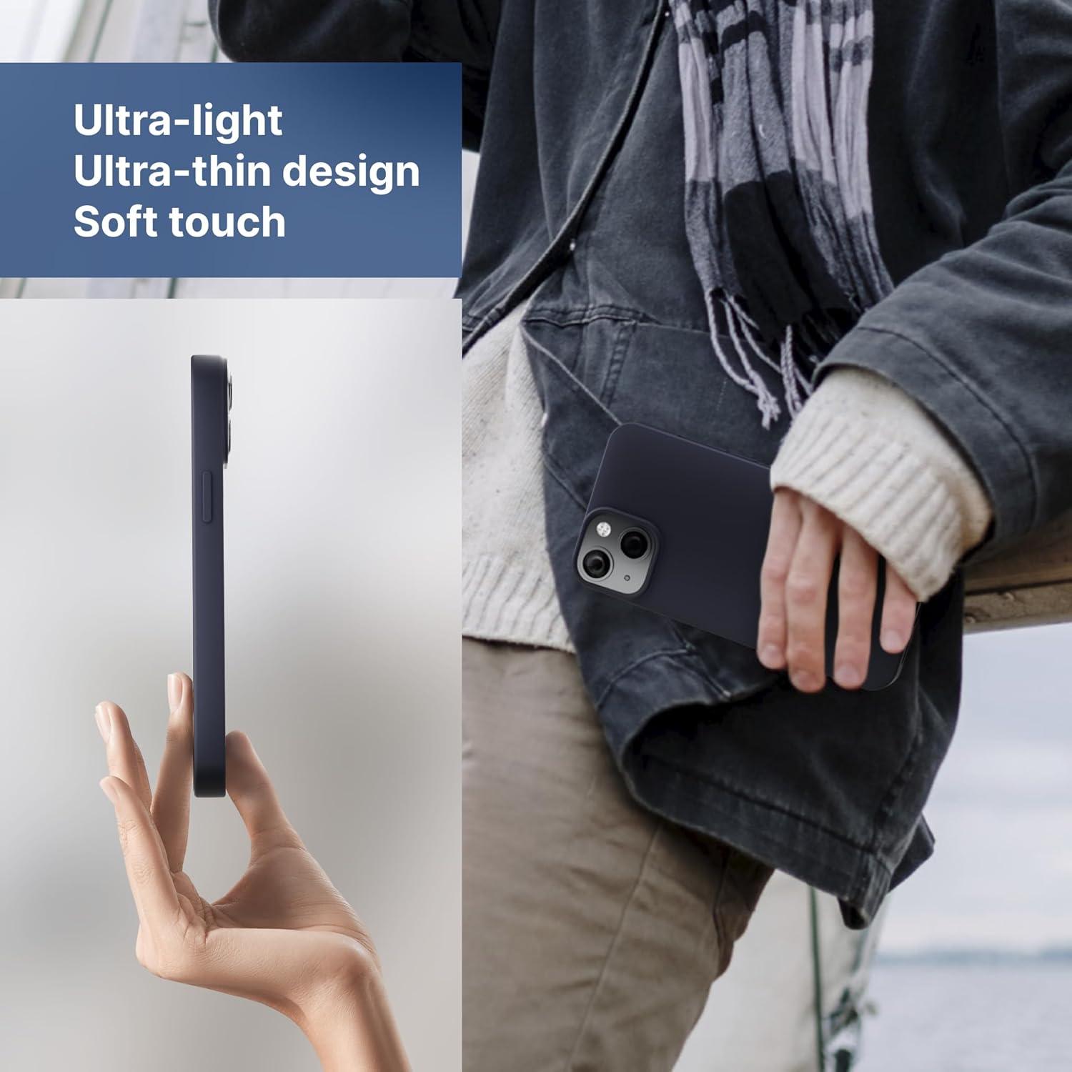 imageNautica Matte Phone Case for iPhone 14 Plus Case with UltraLight Slim Design SoftTouch Finish AntiScratch Shockproof Protective FullBody Phone CoverNavy