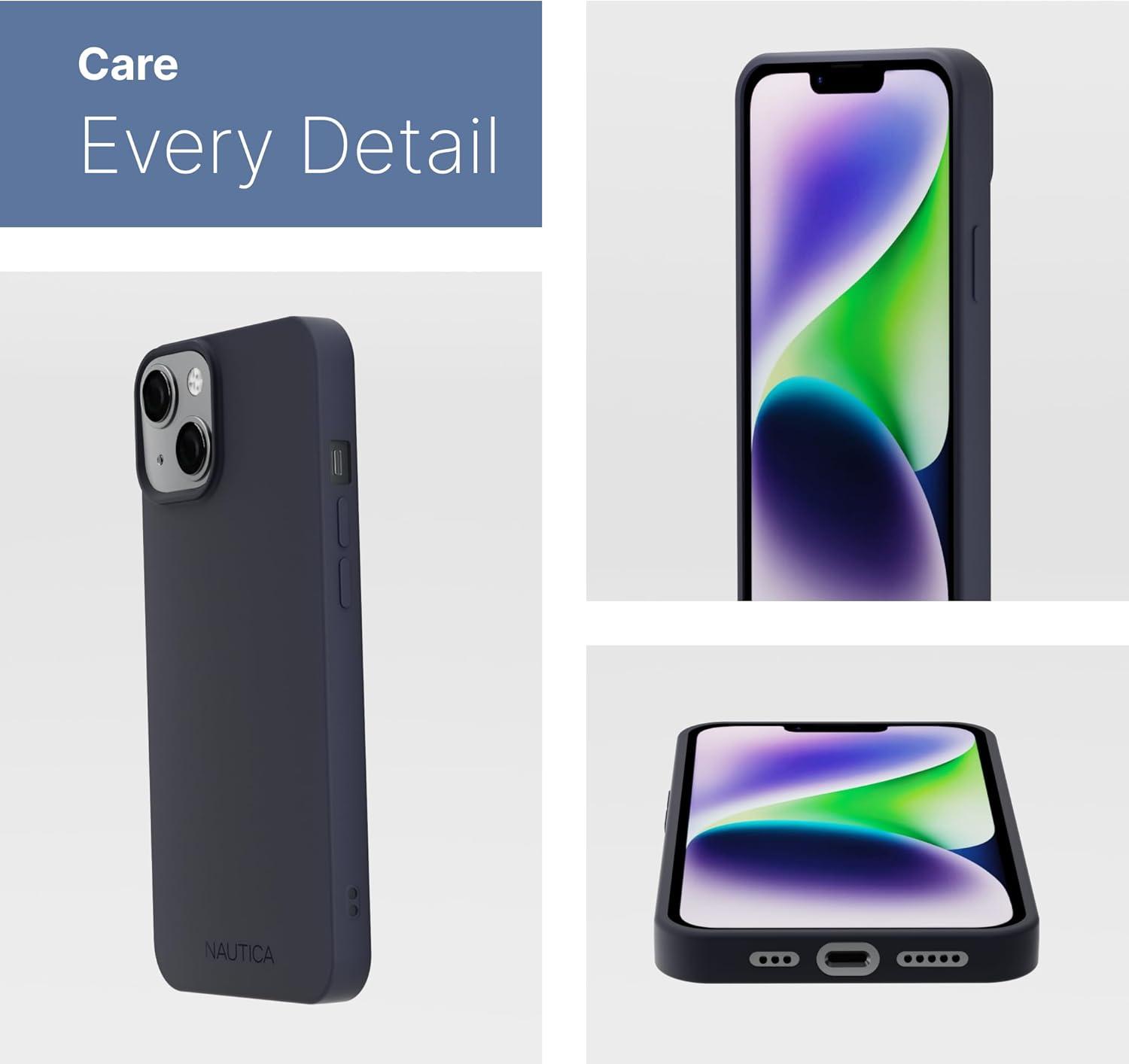 imageNautica Matte Phone Case for iPhone 14 Plus Case with UltraLight Slim Design SoftTouch Finish AntiScratch Shockproof Protective FullBody Phone CoverNavy