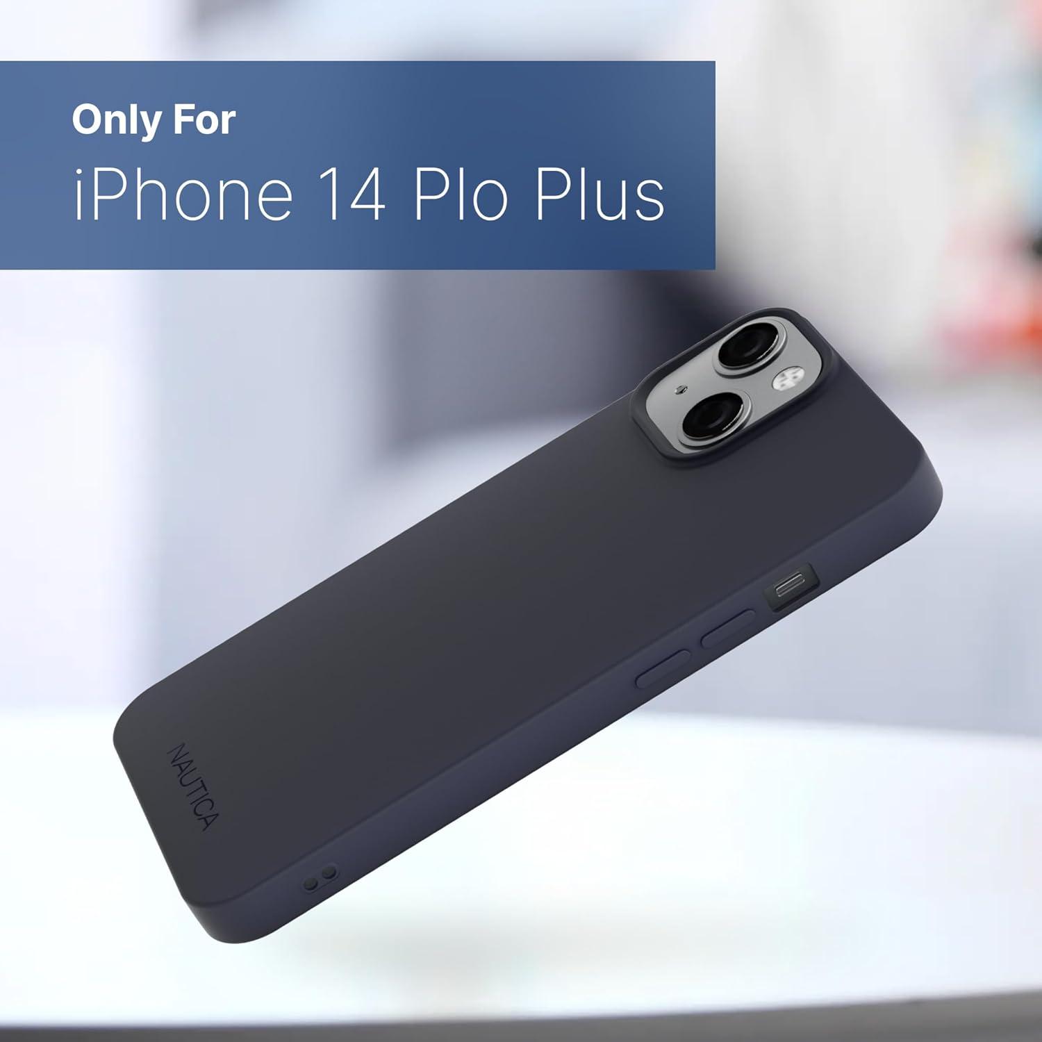 imageNautica Matte Phone Case for iPhone 14 Plus Case with UltraLight Slim Design SoftTouch Finish AntiScratch Shockproof Protective FullBody Phone CoverNavy