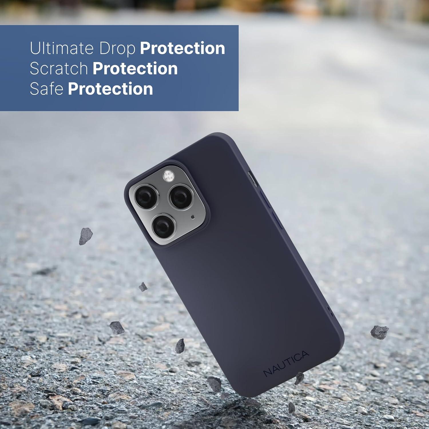 imageNautica Matte Phone Case for iPhone 14 Pro Case with UltraLight Slim Design SoftTouch Finish AntiScratch Shockproof Protective FullBody Phone CoverNavy