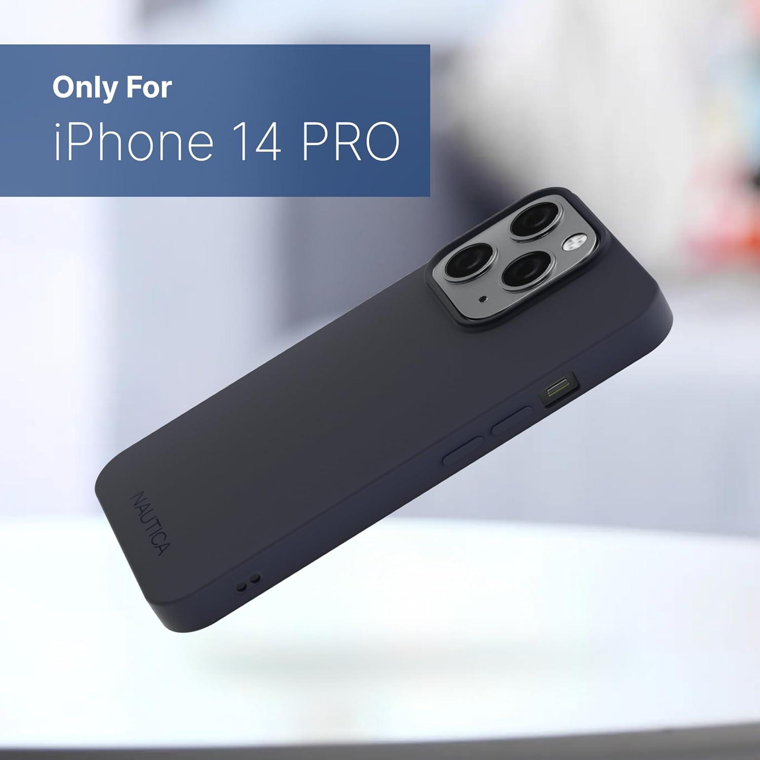 imageNautica Matte Phone Case for iPhone 14 Pro Case with UltraLight Slim Design SoftTouch Finish AntiScratch Shockproof Protective FullBody Phone CoverNavy