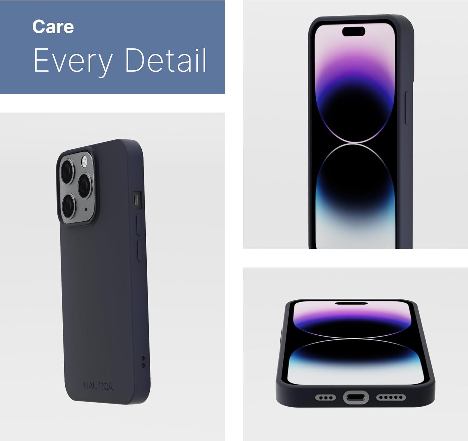 imageNautica Matte Phone Case for iPhone 14 Pro Case with UltraLight Slim Design SoftTouch Finish AntiScratch Shockproof Protective FullBody Phone CoverNavy