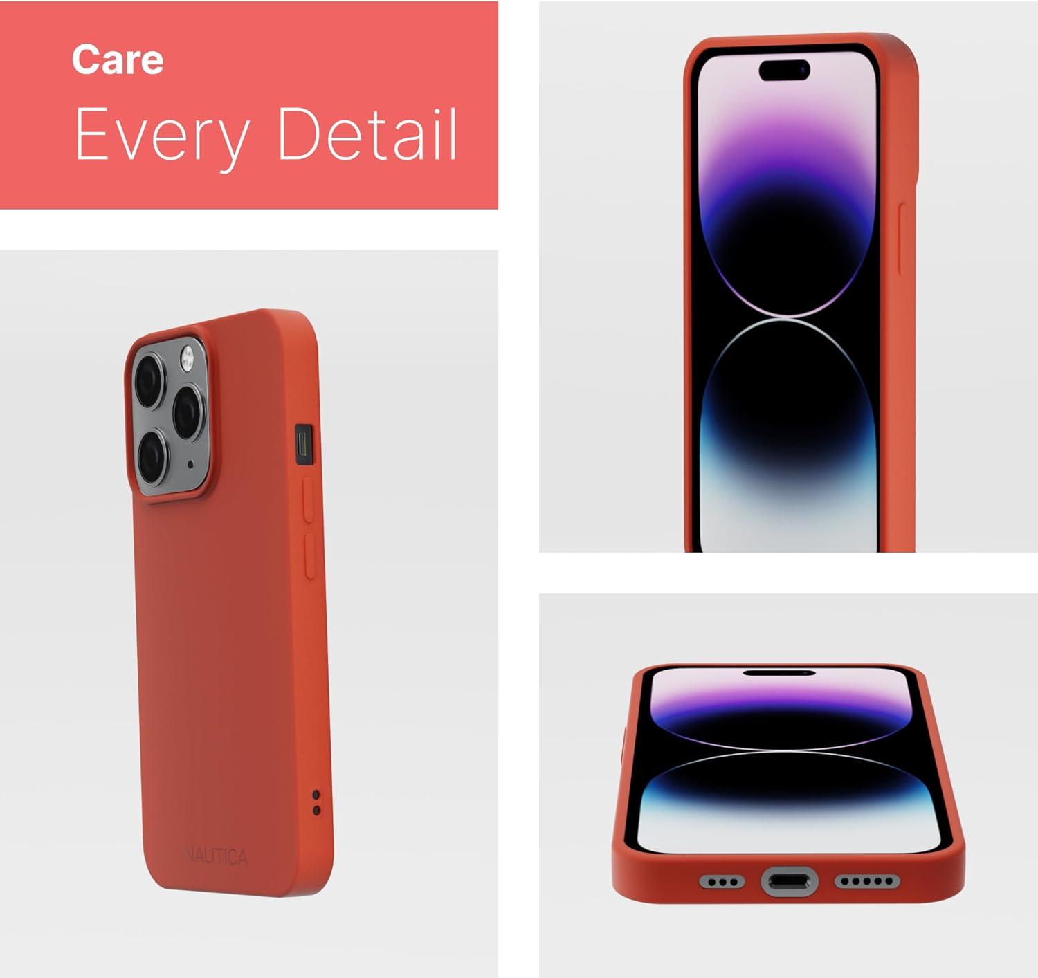 imageNautica Matte Phone Case for iPhone 14 Pro Case with UltraLight Slim Design SoftTouch Finish AntiScratch Shockproof Protective FullBody Phone CoverRed