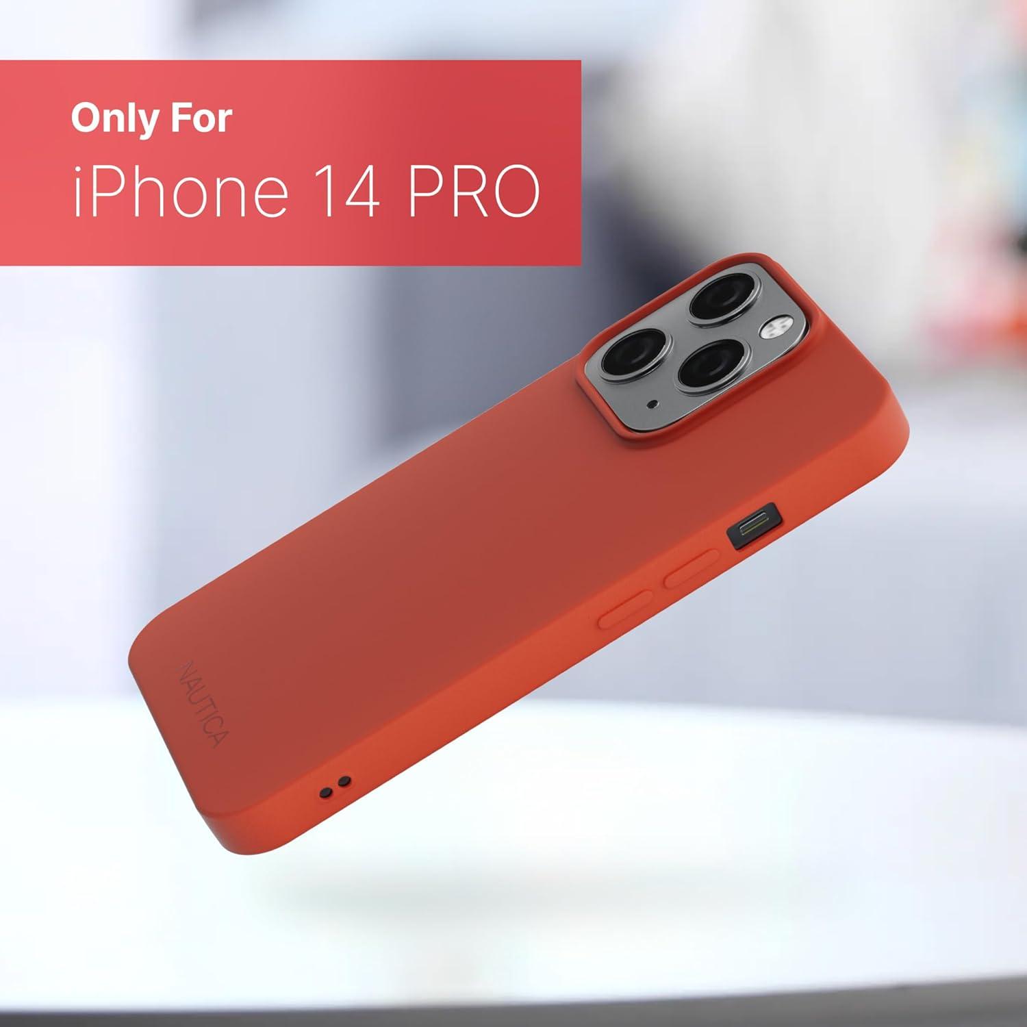 imageNautica Matte Phone Case for iPhone 14 Pro Case with UltraLight Slim Design SoftTouch Finish AntiScratch Shockproof Protective FullBody Phone CoverRed