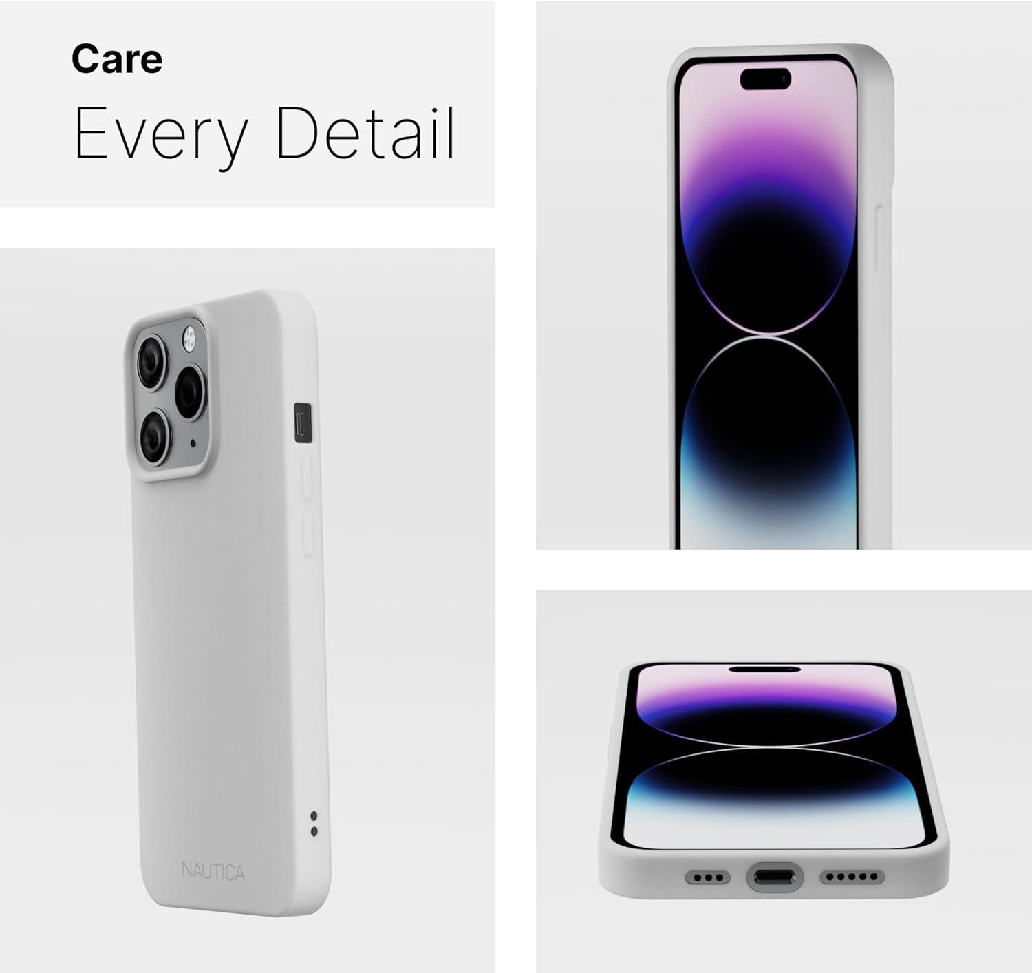 imageNautica Matte Phone Case for iPhone 14 Pro Max Case with UltraLight Slim Design SoftTouch Finish AntiScratch Shockproof Protective FullBody Phone CoverOff White