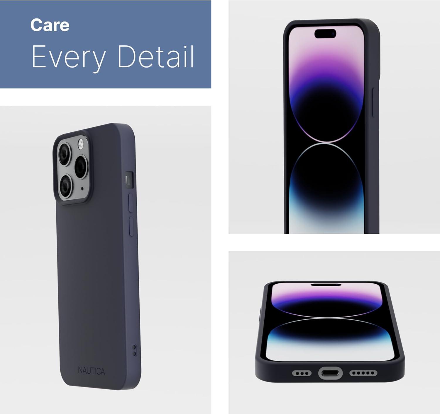 imageNautica Matte Phone Case for iPhone 14 Pro Max Case with UltraLight Slim Design SoftTouch Finish AntiScratch Shockproof Protective FullBody Phone CoverNavy