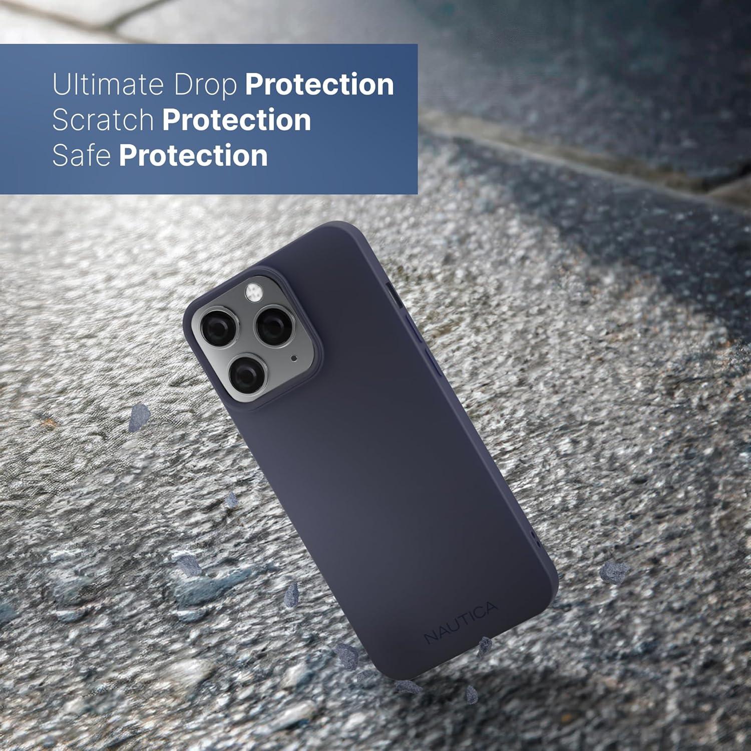 imageNautica Matte Phone Case for iPhone 14 Pro Max Case with UltraLight Slim Design SoftTouch Finish AntiScratch Shockproof Protective FullBody Phone CoverNavy