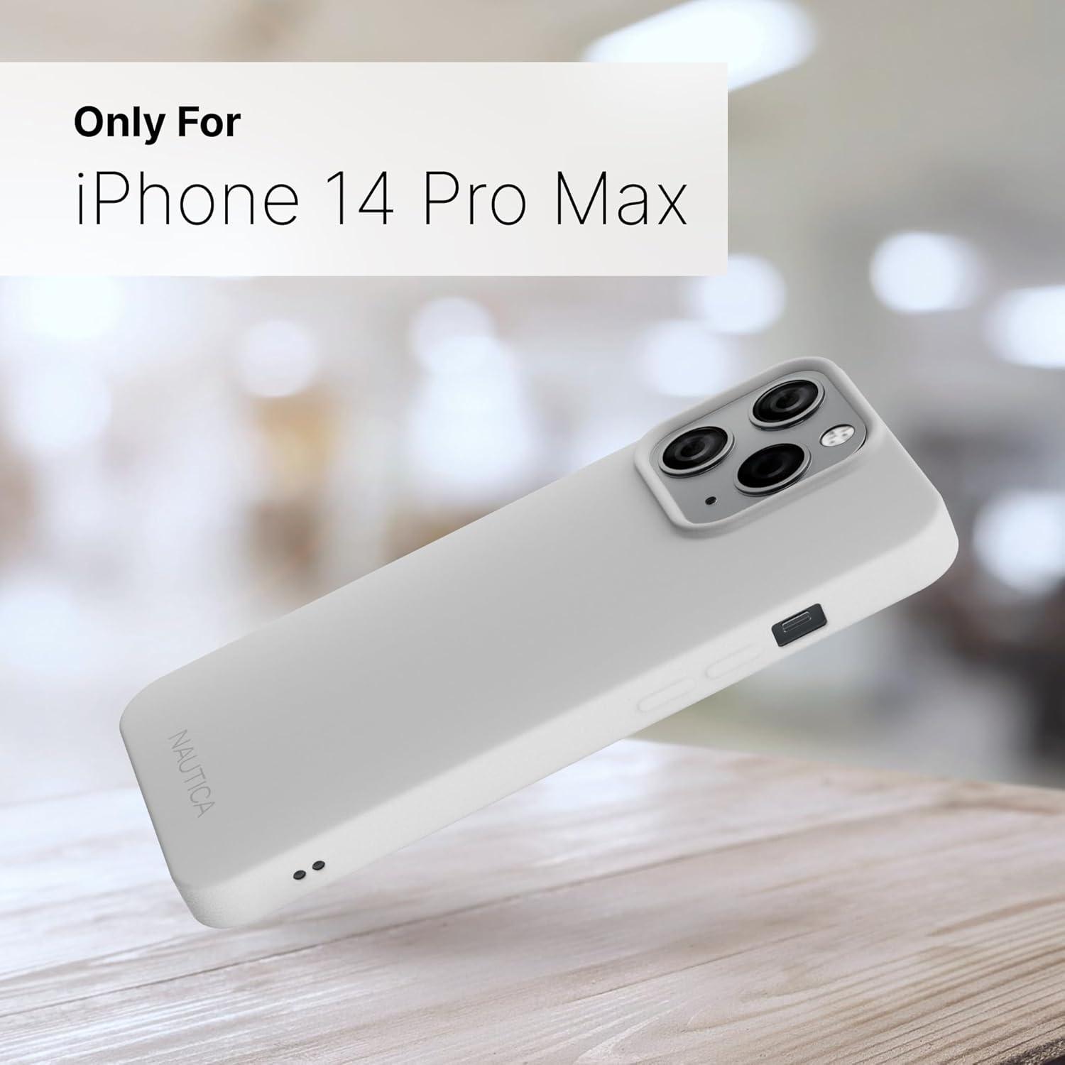 imageNautica Matte Phone Case for iPhone 14 Pro Max Case with UltraLight Slim Design SoftTouch Finish AntiScratch Shockproof Protective FullBody Phone CoverOff White