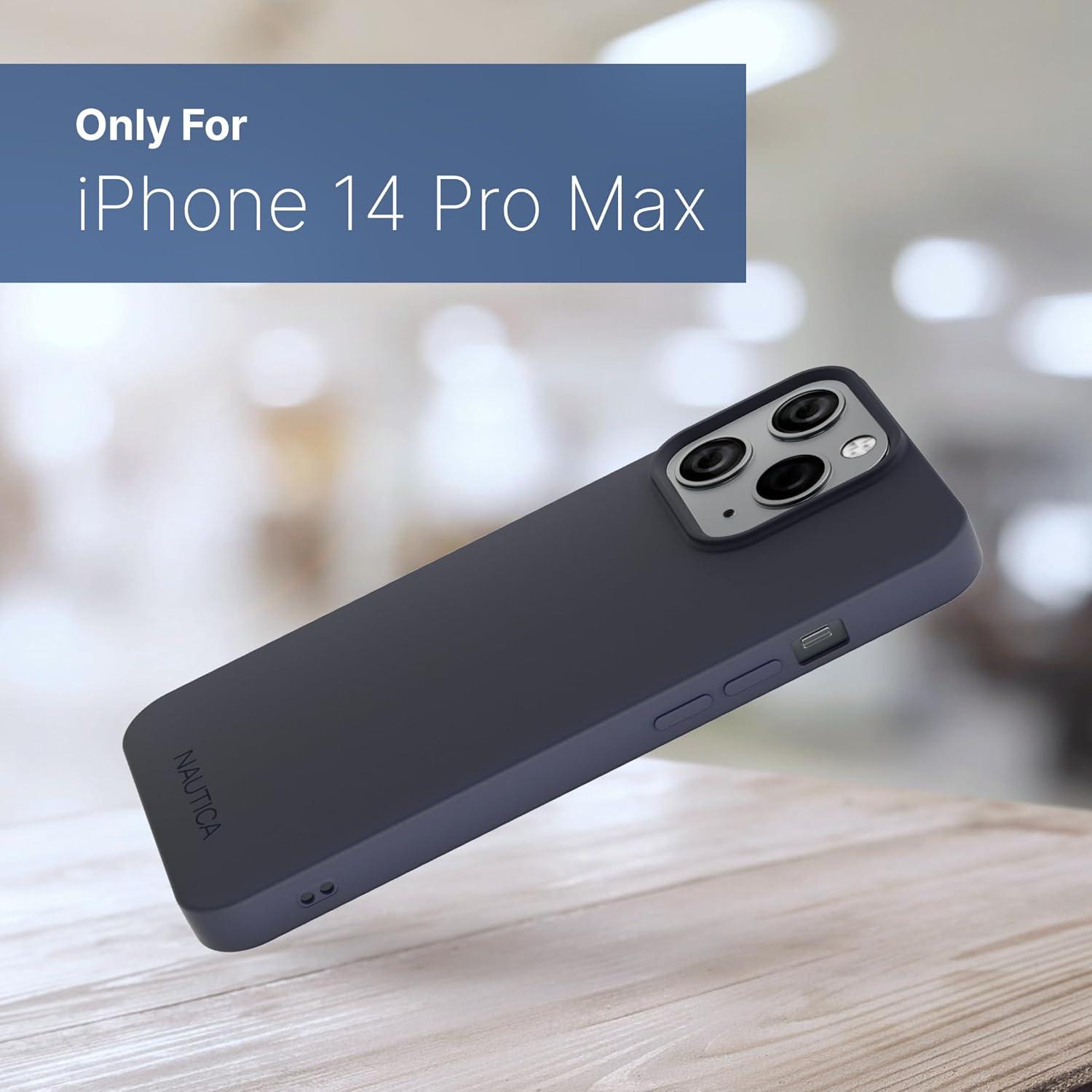 imageNautica Matte Phone Case for iPhone 14 Pro Max Case with UltraLight Slim Design SoftTouch Finish AntiScratch Shockproof Protective FullBody Phone CoverNavy