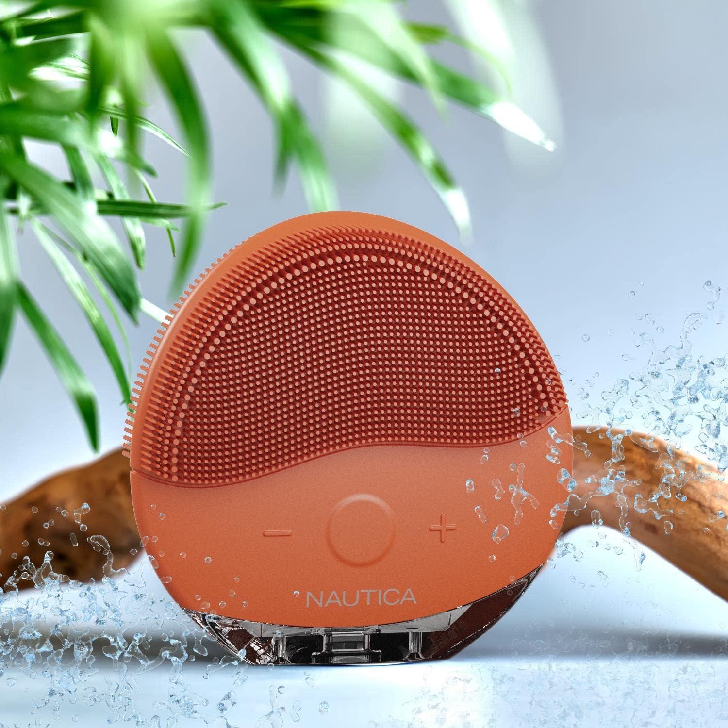 imageNautica PC110 DualSided Sonic Silicone Face Scrubber with USB Charging amp LED Indicator Waterproof Rechargeable Face Exfoliator Brush with Sonic Technology for Deep CleansingHomie