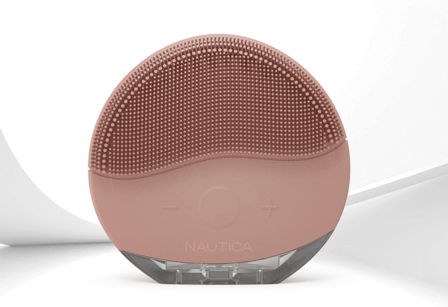 imageNautica PC110 DualSided Sonic Silicone Face Scrubber with USB Charging amp LED Indicator Waterproof Rechargeable Face Exfoliator Brush with Sonic Technology for Deep CleansingPowder