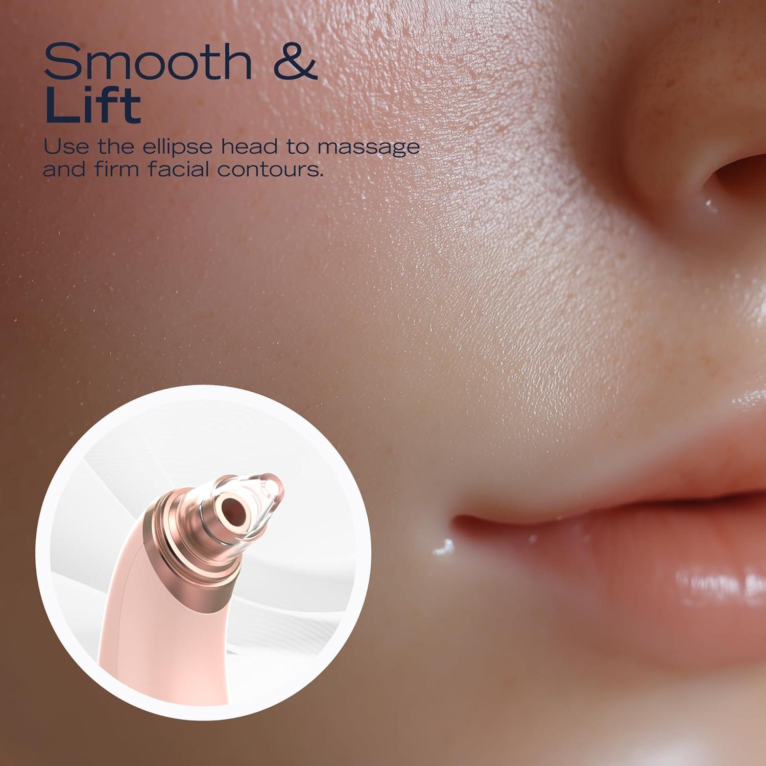 imageNautica PC250 Blackhead Remover Tool Rechargeable Vacuum Blackhead Remover for Face with 6 Heads 3 Modes amp LED Display for Deep Pore Cleansing