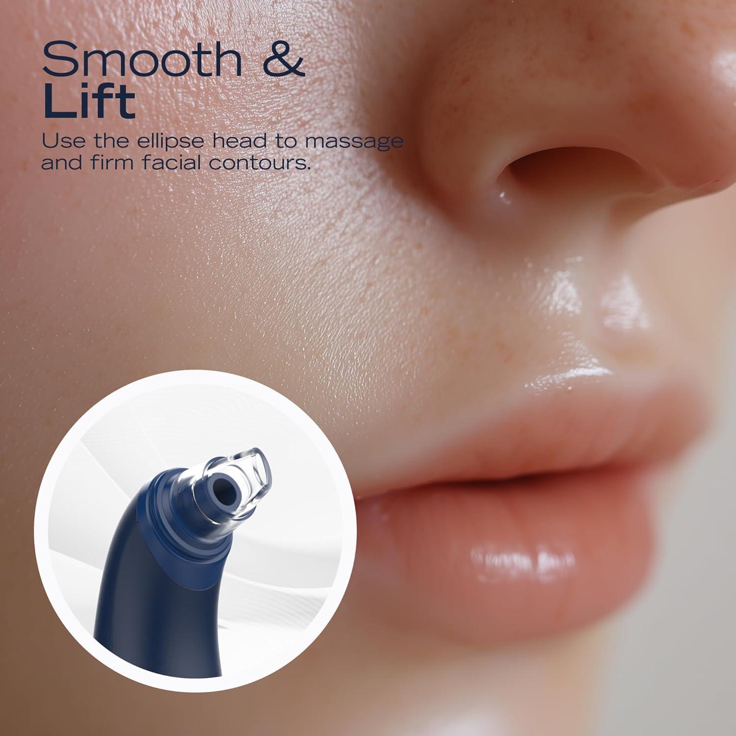 imageNautica PC250 Blackhead Remover Tool Rechargeable Vacuum Blackhead Remover for Face with 6 Heads 3 Modes amp LED Display for Deep Pore Cleansing1 Count Pack of 1