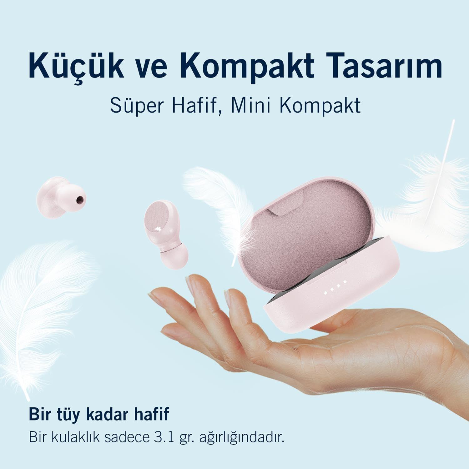 imageNautica T120 True Wireless Earbuds Bluetooth v51 TWS inEar Earphones with Builtin Mic Wireless Bluetooth Earbuds with Charging case Touch Control Ergonomic Design SweatProof USBC Nude