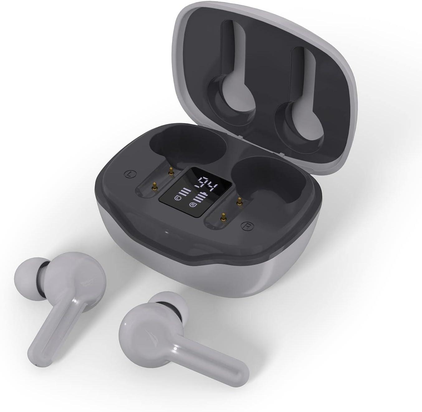 imageNautica T400 True Wireless Earbuds Bluetooth v51 TWS inEar Earphones with Builtin Mic Wireless Bluetooth Earbuds with Charging case Touch Control Ergonomic Design SweatProof USBC Gray