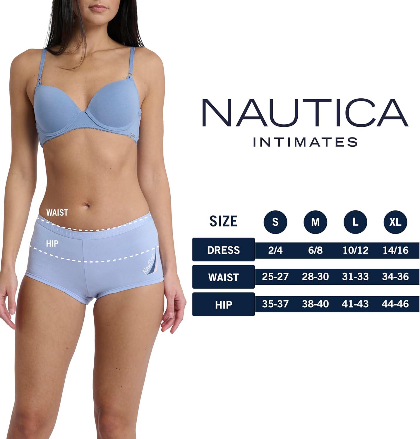 imageNautica Womens Cotton Boyshort Underwear Set 5PackCoastal PeriLt Bleach HeatherStingraySummer RoseNew Ink Floral