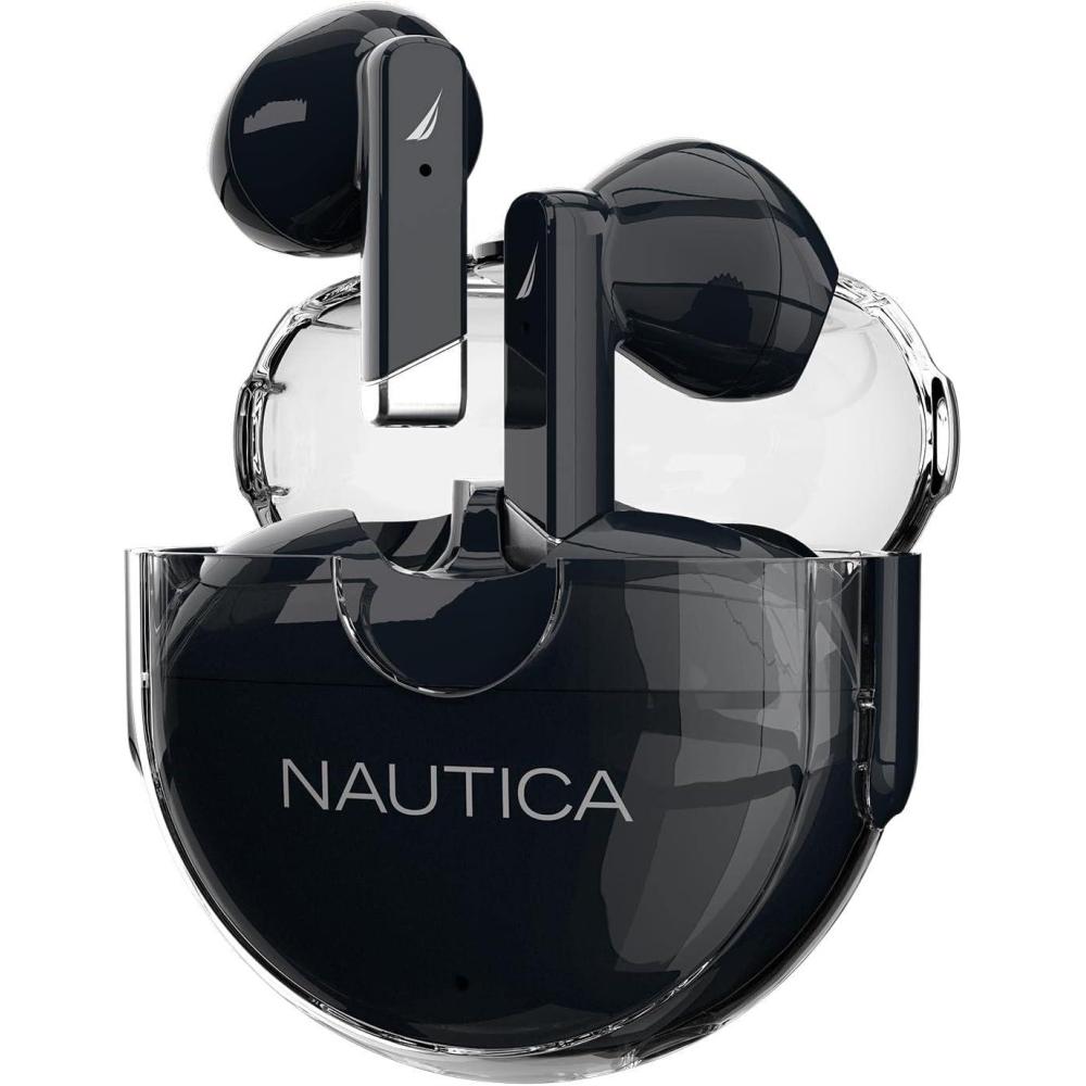 imageNautica Bluetooth Earbuds Wireless Connection 6 Hours Playtime Bluetooth 51 HandsFree Stereo Calls Fast Auto Pair IPX5 Splashproof Lightweight Transparent Design for iOS Android GreenVery Peri