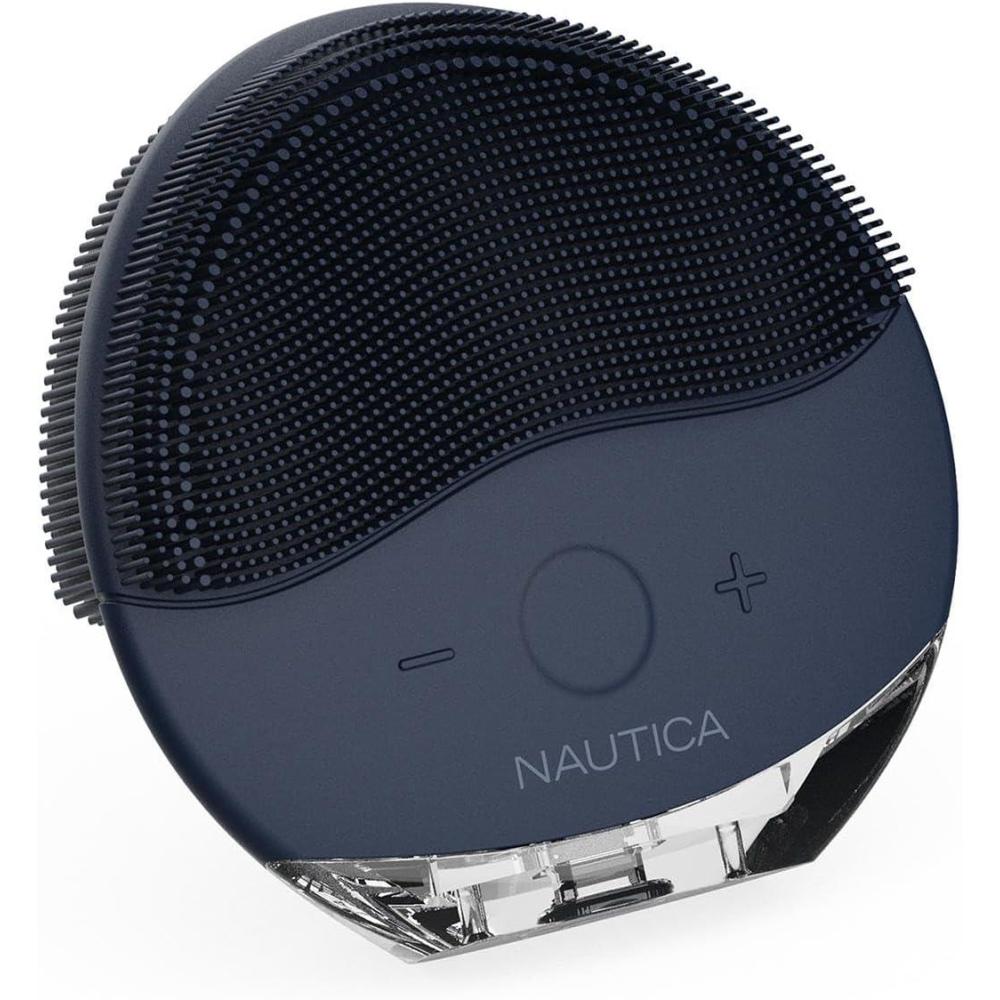 imageNautica PC110 DualSided Sonic Silicone Face Scrubber with USB Charging amp LED Indicator Waterproof Rechargeable Face Exfoliator Brush with Sonic Technology for Deep CleansingNavy