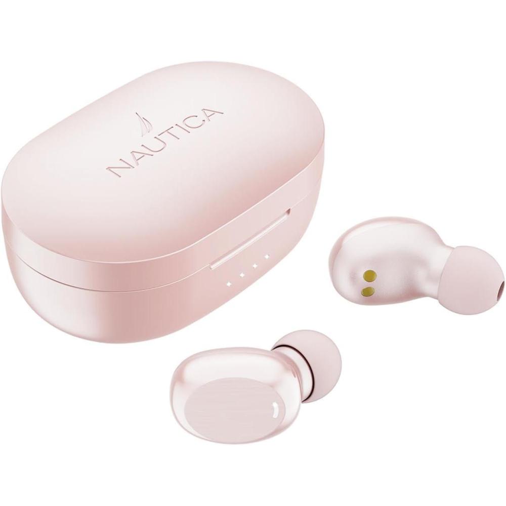 imageNautica T120 True Wireless Earbuds Bluetooth v51 TWS inEar Earphones with Builtin Mic Wireless Bluetooth Earbuds with Charging case Touch Control Ergonomic Design SweatProof USBC Nude