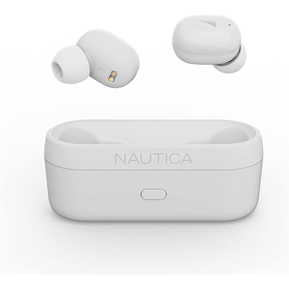 imageNautica T300 True Wireless Earbuds Bluetooth v50 TWS inEar Earphones with Builtin Mic Wireless Bluetooth Earbuds MicroUSB Charging Case Touch Control Ergonomic Design SweatProof Off White
