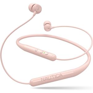 Nautica B310 Sport Wireless Bluetooth Earphones with Type-C Charging Cable, Neckband Earphones Magnetic Earbuds, Bluetooth v5.0 Earphones High Volume Levels, Flexibility, Portable Sweat Proof (Pink)