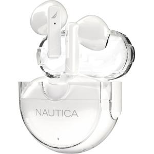 Nautica Bluetooth Earbuds, Wireless Connection, 6 Hours Playtime, Bluetooth 5.1, Hands-Free Stereo Calls, Fast Auto Pair, IPX5 Splashproof, Lightweight Transparent Design for iOS, Android (White)(White)