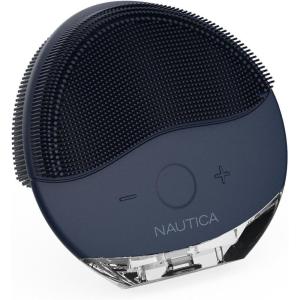 Nautica PC110 Dual-Sided Sonic Silicone Face Scrubber with USB Charging & LED Indicator – Waterproof, Rechargeable Face Exfoliator Brush with Sonic Technology for Deep Cleansing(Navy)