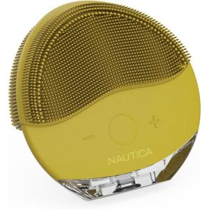 Nautica PC110 Dual-Sided Sonic Silicone Face Scrubber with USB Charging & LED Indicator – Waterproof, Rechargeable Face Exfoliator Brush with Sonic Technology for Deep Cleansing(Mustard)