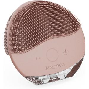 Nautica PC110 Dual-Sided Sonic Silicone Face Scrubber with USB Charging & LED Indicator – Waterproof, Rechargeable Face Exfoliator Brush with Sonic Technology for Deep Cleansing(Powder)