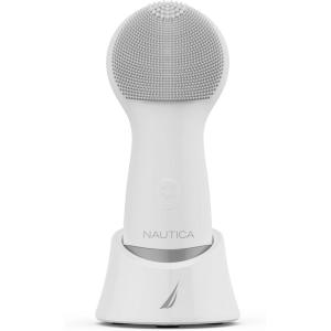 Nautica PC130 Sonic Facial Cleansing Brush Made with Ultra Hygienic Soft Silicone, Waterproof and Rechargeable Face Scrub Brush for Men & Women – (Navy)(Milk)