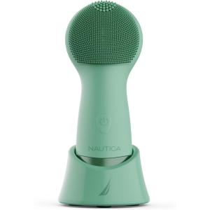 Nautica PC130 Sonic Facial Cleansing Brush Made with Ultra Hygienic Soft Silicone, Waterproof and Rechargeable Face Scrub Brush for Men & Women – (Navy)(Pond)