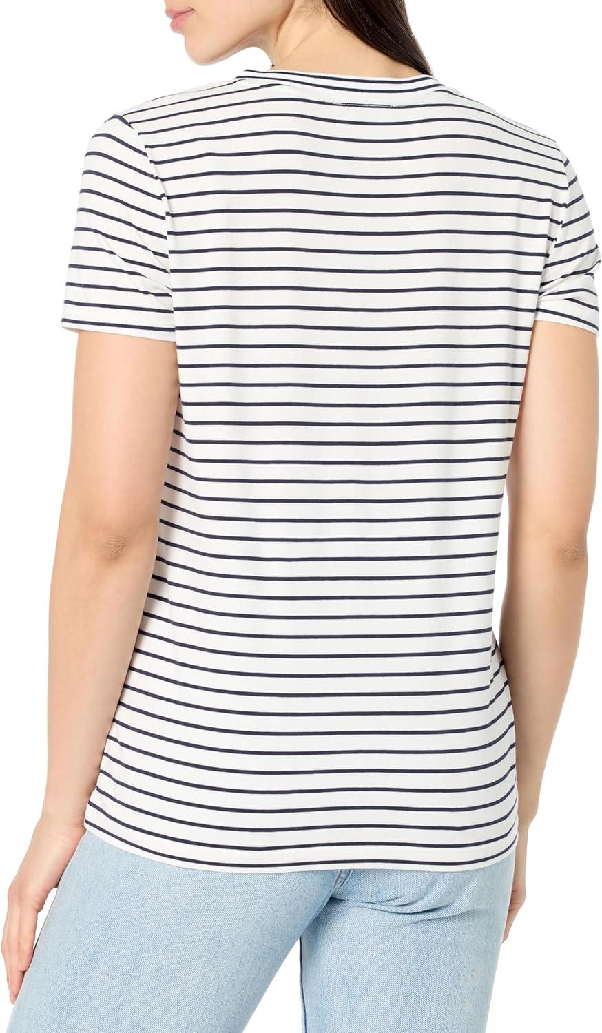 imageNautica Jeans Womens VNeck TShirt Bright WhiteNight Sky M