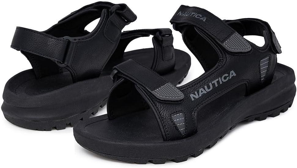imageNautica Mens Athletic Sport Sandals Adjustable Strap Comfortable OpenToe Hiking amp Walking Sandals with Cushioned Sole