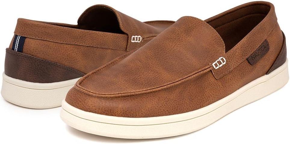 imageNautica Mens SlipOn Loafers Casual Moc Toe Sneakers Boat Shoes Slipper for Men Lightweight amp Comfortable DerwinBrown